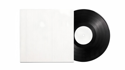 Blank Album Cover Mockup with Record Record with Empty Cover transparent background Generative Ai PNG