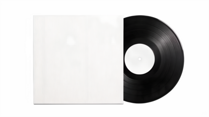 Blank Album Cover Mockup with Record Record with Empty Cover transparent background Generative Ai PNG