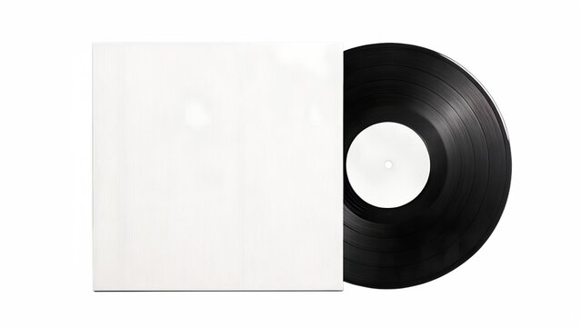 Blank Album Cover Mockup with Record Record with Empty Cover transparent background Generative Ai PNG