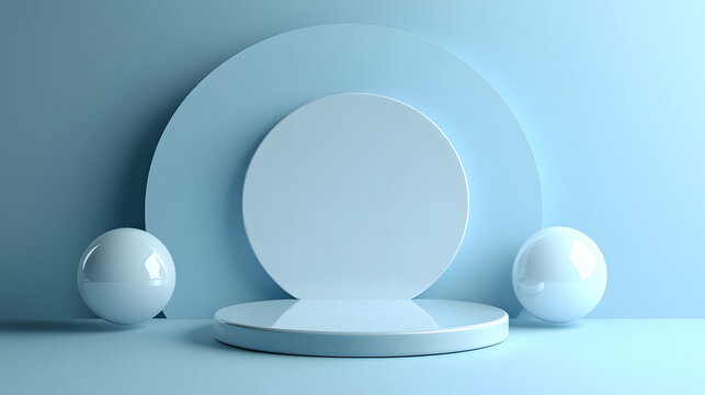 Light blue minimalist product display stand background