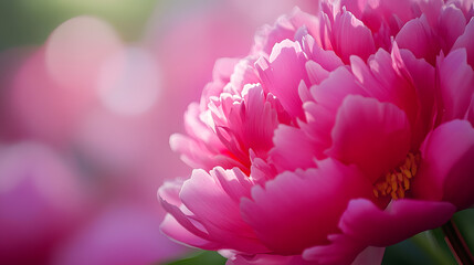 Obraz premium Close-up floral picture of a delicate pink peony