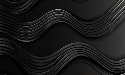 Abstract Black Wavy Lines Background with Elegant Modern Design Elements