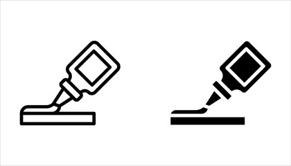 Glue bottle icon set. Latex glue icon on white background