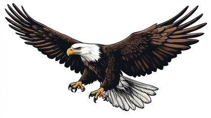 Obraz premium Majestic Bald Eagle in Flight: A Symbol of Freedom and Power