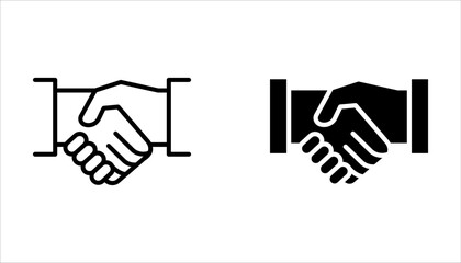 Handshake icon set. business handshake. contact agreement on white background