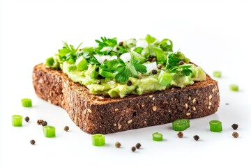 Avocado toast with fresh herbs and spices