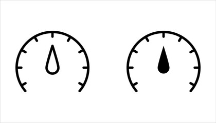 Speedometers icons set. Speed indicator sign. Performance concept. on white background