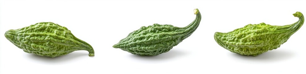 Obraz premium Fresh, vibrant green bitter melon fruits