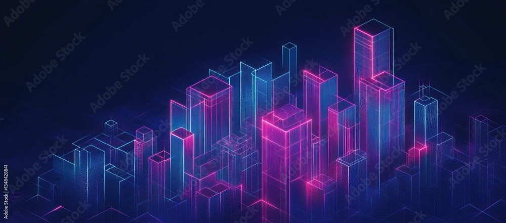 Aufkleber geometric abstract architecture technology light background