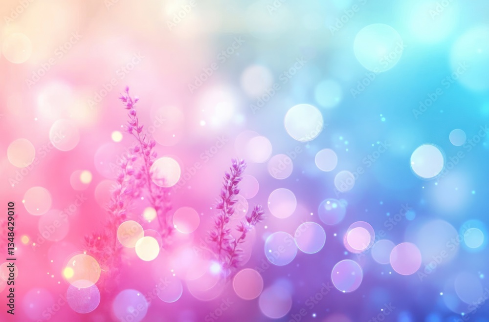 Poster dreamy abstract geometric background in pastel colors with soft light and bokeh effect