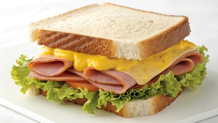 Delicious Bologna Sandwich With Mustard
