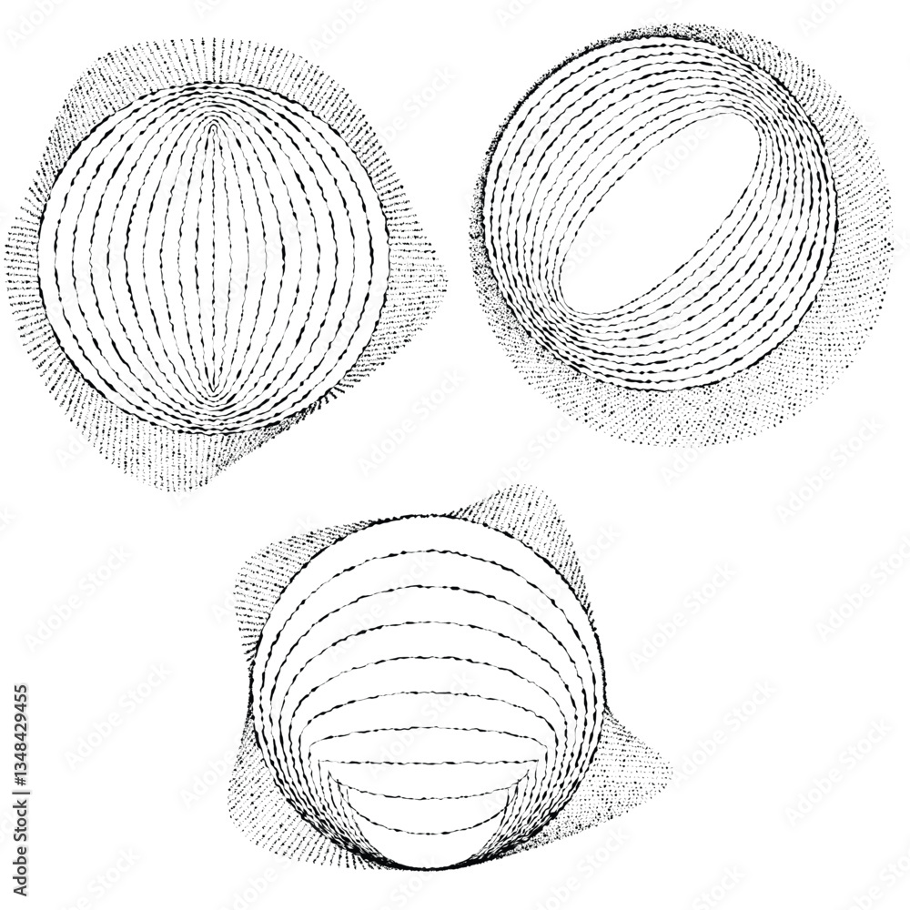 Leinwandbilder rough lines in circle form . rotate rounded shape vector illustration .rotating circles form a ring.