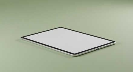 Displaying Blank Tablet Device on Green Background for Mockup