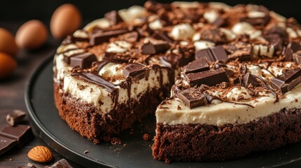 Delicious Chocolate Cream Cake with Layers of Flavorful Indulgence