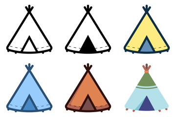 native american tipi tent icon vector illustration © agusraharj