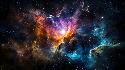 Colorful Nebula With Stars In Deep Space Abstract Background Illustrating The Cosmos And Celestial Wonder