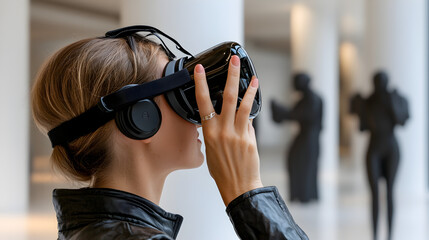 Urban environment meets innovation virtual reality in modern art gallery