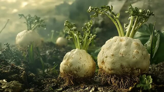 Celery Root Harvest: A Close-Up on Nature's Bounty