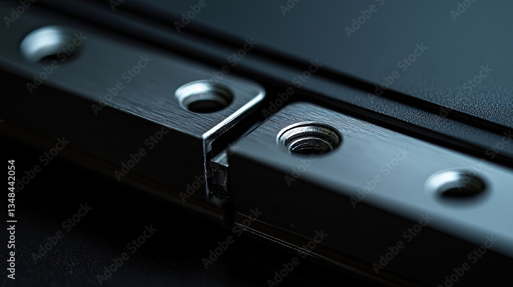 Fototapete macro shot of a laptop s hinges, highlighting smooth mechanics and robust build quality with reflect