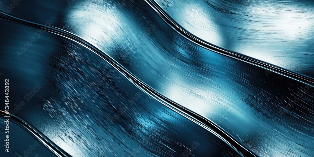 Poster An abstract image presents metal textures that focus on the sleek and reflective qualities of various surfaces, blending subtle and bold tones to create a sophisticated m