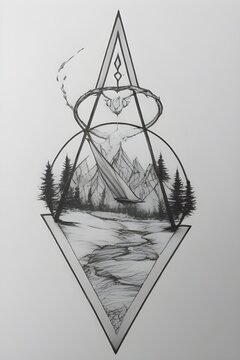 hand drawn christmas tree