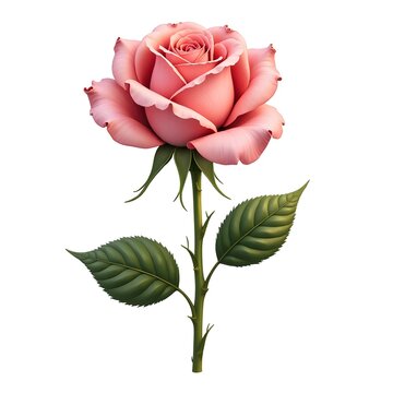 pink rose isolated on white