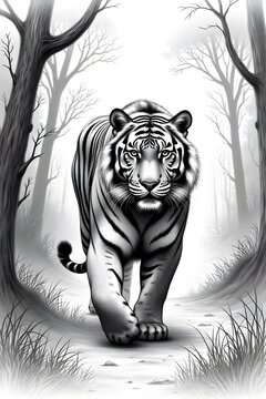 tiger on a black background