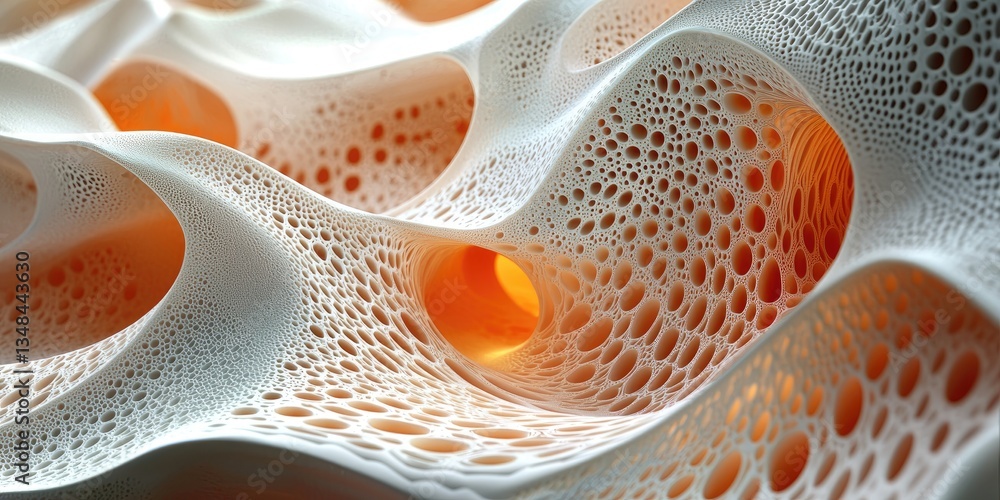 Aufkleber An abstract artwork featuring 3D forms, using fluid lines and intricate details to create a visually striking and refined design that focuses on depth and dimensionality.