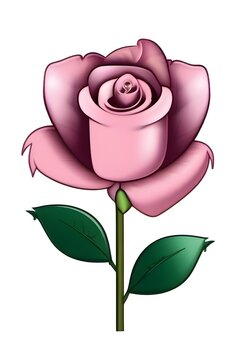 pink rose on white background