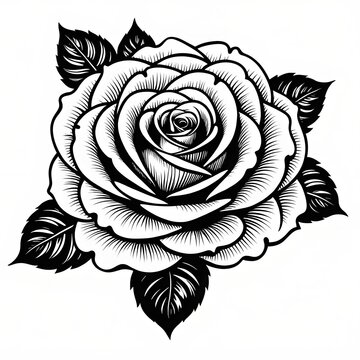 black and white rose