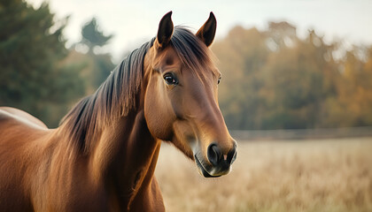 Obraz premium Portrait of a curious Quarter horse mare