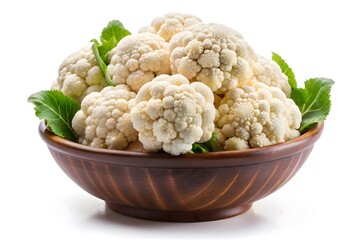 Fresh cauliflower and broccoli isolated on white background