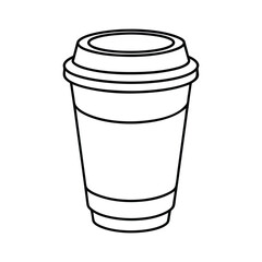 Line art design vector illustration of a takeaway coffee cup.eps
