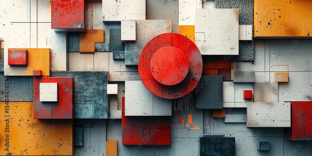 Aufkleber An abstract design showcasing 3D forms, blending various shapes and textures to generate a visually engaging and sophisticated composition that highlights the beauty of t