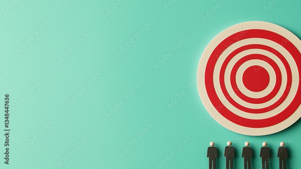 Aufkleber visual representation of professionals engaging in target mapping concepts for strategic planning