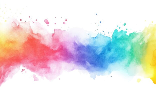 Fototapeta Vibrant watercolor wash with rainbow hues