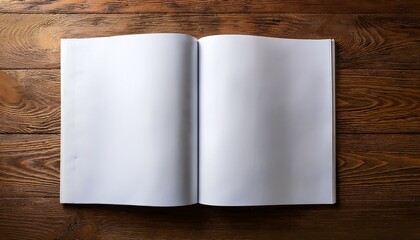 mock up magazine or catalog on wooden table blank page or notepad on wood background blank page or notepad for mockups or simulations