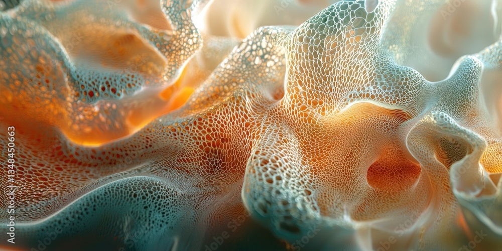 Fototapete An abstract scene where resin art techniques reveal intricate and dynamic patterns, utilizing a combination of translucent and opaque layers to create depth and visual in