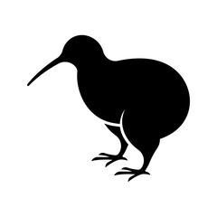 Kiwi bird Icon vector, Kiwi bird silhouette icon.