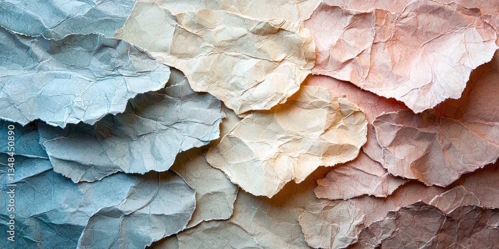 Leinwandbilder An abstract image featuring paper textures that focus on the delicate and varied surfaces of different paper types, blending soft and textured elements for an elegant lay