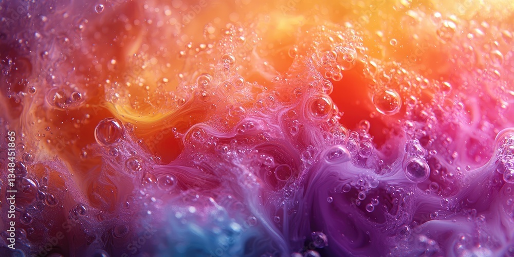 Aufkleber An abstract scene where resin art techniques reveal intricate and dynamic patterns, utilizing a combination of translucent and opaque layers to create depth and visual in