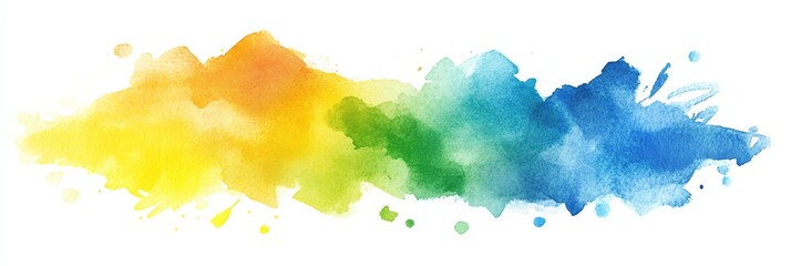 Fototapeta premium Abstract Watercolor Brush Stroke with Vibrant Colors on White Background