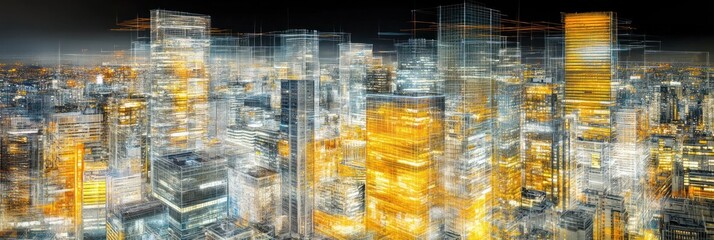 Abstract cityscape at night