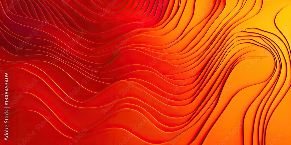 Poster a linear gradient from dark red to bright orange, where the bold colors form a fiery and intense abstract pattern.