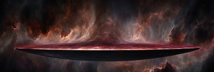 Alien spacecraft in a nebula