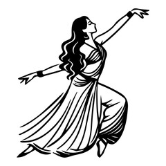 Fototapeta premium vector illustration of a dancing girl, Bollywood