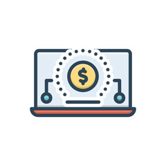 Color illustration icon for funding platform
