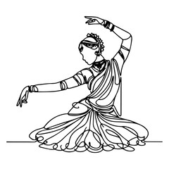 vector illustration of a dancing girl, Bollywood