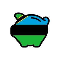 Flag of Zanzibar, piggy bank icon, vector symbol.
