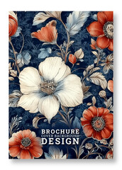 Elegant royal floral art Brochure cover template design, Luxury invitation card background, floral texture, flower art, Hand drawn texture design, invitation, abstract background, cover template, wall